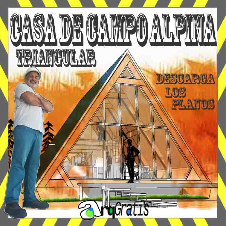 Proyecto Arquitectónico Casa Alpina "A" 8,6 m. x 5,35 m. (REGALO!!!!)