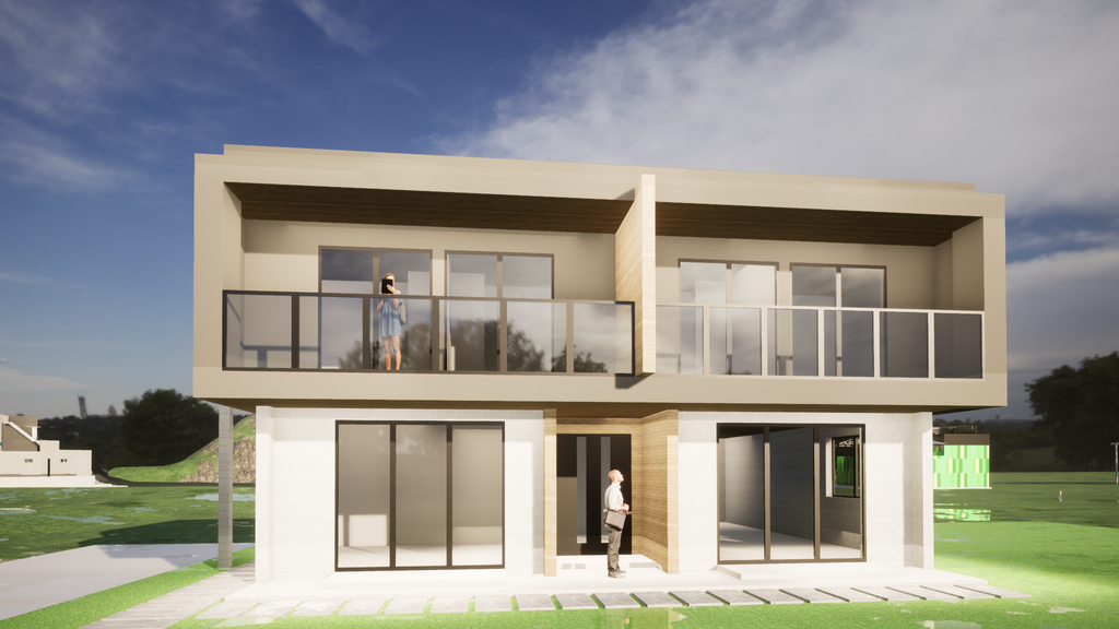 Proyecto Arquitectónico Residencial de 3 departamentos en 2 Niveles, 12 m. x 10 m.