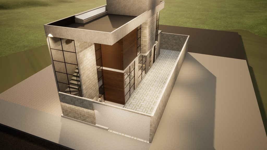 Proyecto Arquitectónico Casa de dos niveles 17 m. x 7 m.