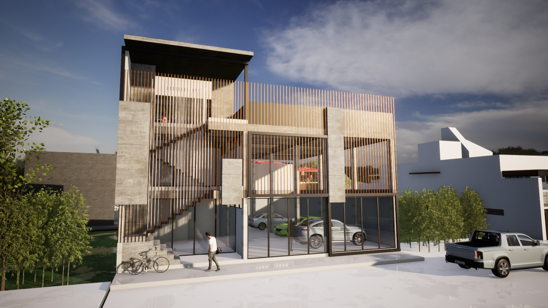 Proyecto Arquitectónico Comercial en 3 Niveles, 15 m. x 15 m.