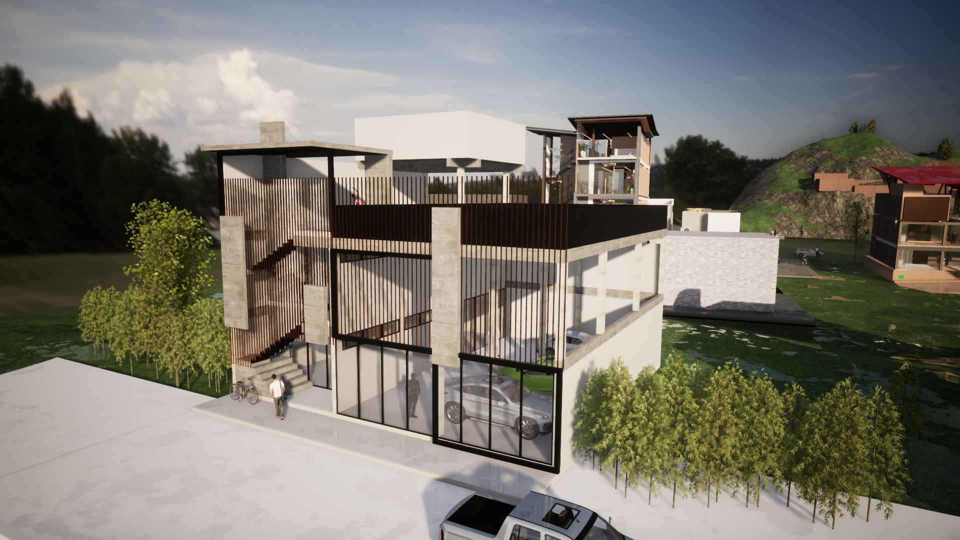 Proyecto Arquitectónico Comercial en 3 Niveles, 15 m. x 15 m.