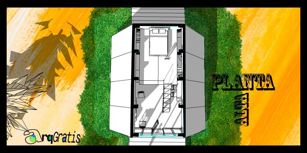 Proyecto Arquitectónico Casa Alpina "A" 8,6 m. x 5,35 m. (REGALO!!!!)