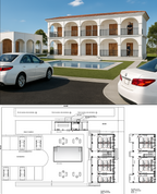 Proyecto Arquitectónico Comercial Hostal en 2 Niveles, 6 m. x 17 m.