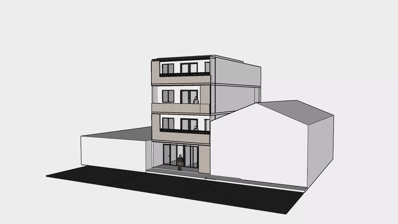 Proyecto Arquitectónico Multifamiliar + Locales Comerciales (4 Niveles) 17.5 m. x 7.5 m.