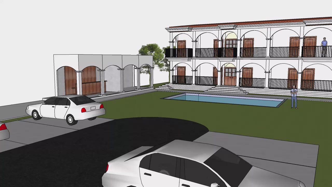 Proyecto Arquitectónico Comercial Hostal en 2 Niveles, 6 m. x 17 m.